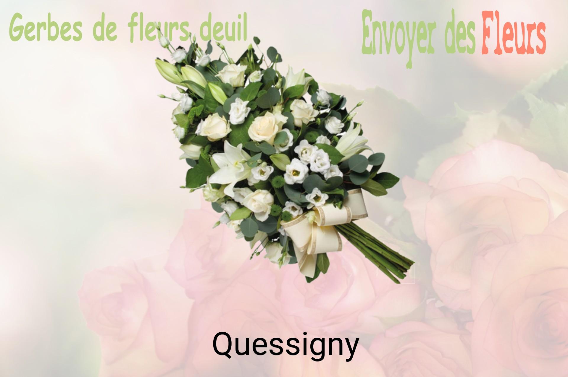 Gerbe de fleurs de deuil livrée à Quessigny
